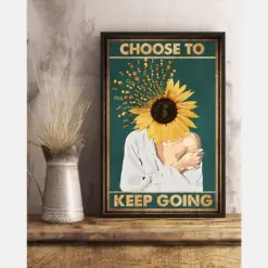 Suicide Prevention Awareness Sunflower Canvas Prints Choose To Keep Going Vintage Wall Art Gifts Vintage Home Wall Decor Canvas