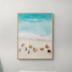 Summer Outdoors Beach Painting Framed Seaside Painting Prints Tropical Beach Oversized Wall Art Seashore Beach Decor Large Wall Art