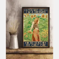 Sunflower Girl Canvas Prints You May Say I'M A Dreamer Vintage Wall Art Gifts Vintage Home Wall Decor Canvas