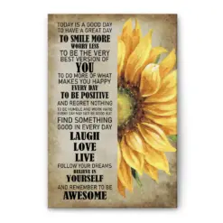 Sunflower Poster & Canvas, Today Is A Good Day Wall Art, Home Decor, Mother's Day, Birthday Gift For Women, Mom