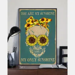 Sunflower Skull Canvas Prints You Are My Sunshine Vintage Wall Art Gifts Vintage Home Wall Decor Canvas