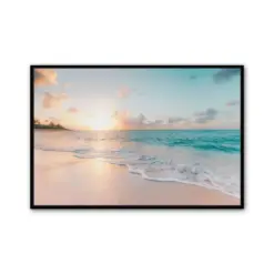 Sunrise Over The White Sandy Beach Canvas Wall Art Print