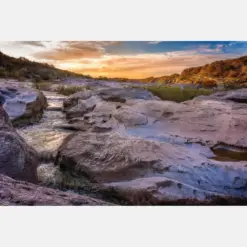 Sunset At Federales Falls Museum Grade Fuji Pearl Fine Art Photographic Print Wall Decor