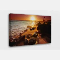 Sunset Beach And Ocean Canvas Wall Art Design | Poster Print Decor For Home & Office Decoration I Poster Or Canvas Ready To Hang