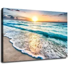 Sunset Beach Canvas Print Home Wall Decor Hand Made Ready To Hang