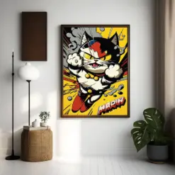 Super Cat | Pet | Feline | Heroic Animal Poster | Unleashed Superhero Animal | Feline Lively Sketch | Primary