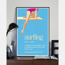 Surfing Definition Poster Life Is Better When You Surf Vintage Room Home Decor Wall Art Gifts Idea