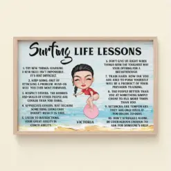 Surfing Life Lessons Personalized Surfing Canvas Print - Poster & Canvas