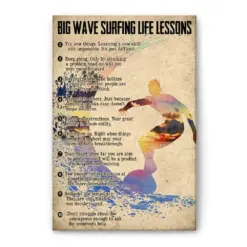 Surfing Poster & Canvas, Surfing Life Lessons Wall Art, Home Decor For Son, Boy, Men