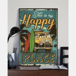 Surfing This Is My Happy Place Canvas Prints Vintage Wall Art Gifts Vintage Home Wall Decor Canvas