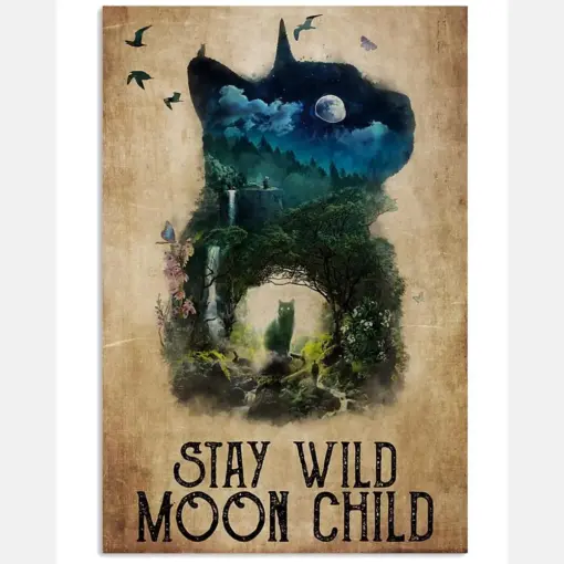 Surreal Nature Cat Stay Wild Moon Child