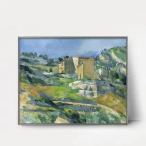 Suzanne Print Houses In Provence I French Mountain Landscape Wall Art Impressionist Painting Blue Modern Home Decor