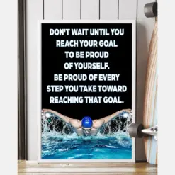 Swimmers Don'T Wait Until You Reach Your Goal Canvas Prints Swimming Wall Art Gifts Vintage Home Wall Decor Canvas