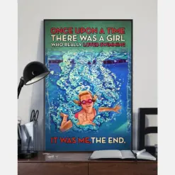 Swimming Canvas Prints Once Upon A Time There Was A Girl Vintage Wall Art Gifts Vintage Home Wall Decor Canvas