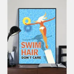 Swimming Canvas Prints Swim Hair Don'T Care Vintage Wall Art Gifts Vintage Home Wall Decor Canvas