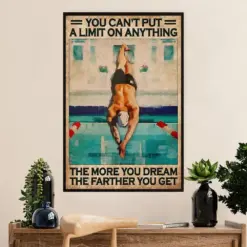 Swimming Poster Room Wall Art | Cant Put A Limit On Everything | Gift For Swimmer