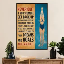 Swimming Poster Room Wall Art | Dreams Goals | Gift For Swimmer