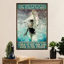 Swimming Poster Room Wall Art | Escape This World | Gift For Swimmer