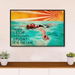 Swimming Poster Room Wall Art | Float | Gift For Swimmer