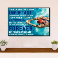 Swimming Poster Room Wall Art | Honest Humble | Gift For Swimmer