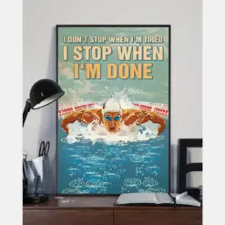 Swimming Stop When I'M Done Canvas Prints Vintage Wall Art Gifts Vintage Home Wall Decor Canvas