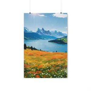 Swiss Alps Serenity A Feng Shui Poster Of Tranquility Oil Painting Vertical Poster