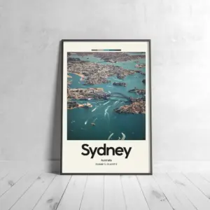 Sydney City Poster – Oil Painting Technique | Oceanic Wall Art | & Printed Travel Prints | Animalistic Home Decor