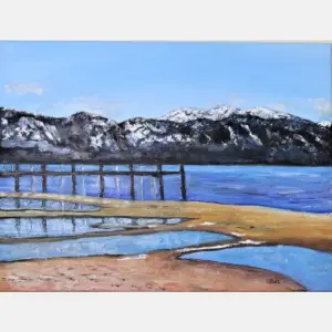 Tahoe Vista California In Spring Lake Tahoe Wall Art Wall Decor Original Oil Painting 18 I 24 In