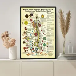Taoist Inner Alchemy Anatomy Chart Poster Knowledge Poster Vintage Poster Wall Art Home Decor