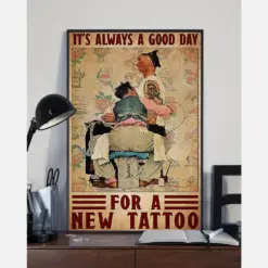 Tattooed Man Poster It'S Always A Good Day For New Tattoo Vintage Room Home Decor Wall Art Gifts Idea