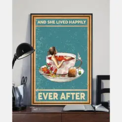 Tea Loves Canvas Prints And She Lived Happily Ever After Vintage Wall Art Gifts Vintage Home Wall Decor Canvas