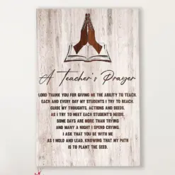 Teacher Classroom Canvas A Teacher'S Prayer | Student Wall Art Back To School Gift For Teacher