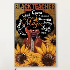 Teacher Classroom Canvas Black Teacher | Student Wall Art Back To School Gift For Teacher