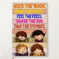 Teacher Classroom Canvas Hold The Book Make The Faces | Student Wall Art Back To School Gift For Teacher