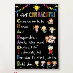 Teacher Classroom Canvas I Have Character | Student Wall Art Back To School Gift For Teacher