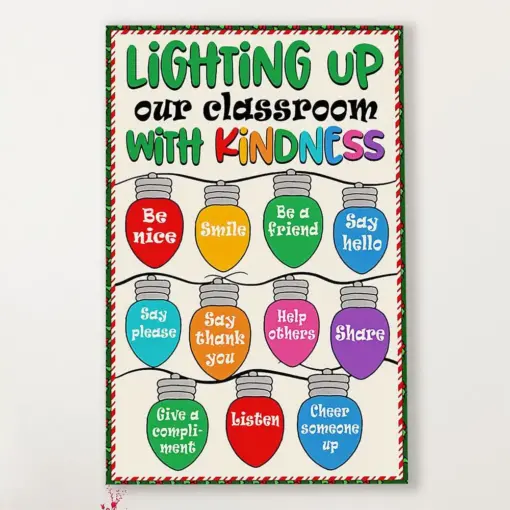 Teacher Classroom Canvas Lighting Up Our Classroom | Student Wall Art Back To School Gift For Teacher