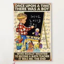 Teacher Classroom Canvas Once Upon A Time There Was A Boy | Student Wall Art Back To School Gift For Teacher