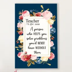 Teacher Classroom Canvas Teacher Definition | Student Wall Art Back To School Gift For Teacher