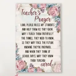 Teacher Classroom Canvas Teacher'S Prayer | Student Wall Art Back To School Gift For Teacher