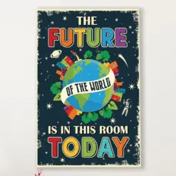 Teacher Classroom Canvas The Future Of The World | Student Wall Art Back To School Gift For Teacher