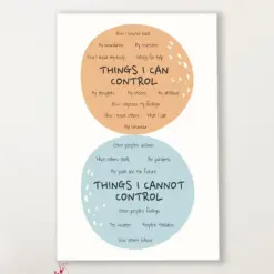 Teacher Classroom Canvas Things I Can Control & Cannot Control | Student Wall Art Back To School Gift For Teacher