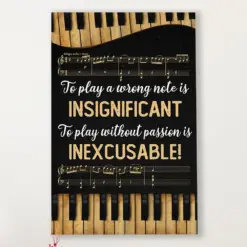 Teacher Classroom Canvas To Play A Wrong Note Is Insignificant | Student Wall Art Back To School Gift For Teacher