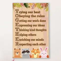 Teacher Classroom Canvas Together | Student Wall Art Back To School Gift For Teacher