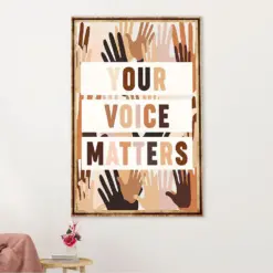 Teacher Classroom Canvas Wall Art | Different Colors - Your Voice Matters | Back To School Gift For Teacher