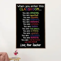 Teacher Classroom Canvas Wall Art | From Teacher To Student | Back To School Gift For Teacher