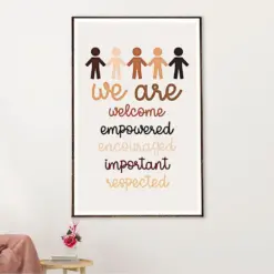 Teacher Classroom Canvas Wall Art | We Are Welcome, Empowered | Back To School Gift For Teacher