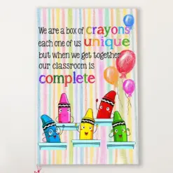 Teacher Classroom Canvas We Are A Box Of Crayons | Student Wall Art Back To School Gift For Teacher