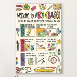 Teacher Classroom Canvas Welcome To Art Class | Student Wall Art Back To School Gift For Teacher