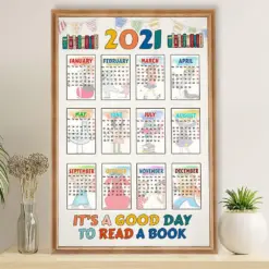 Teacher Classroom Poster 2021 Calendar | Student Wall Art Back To School Gift For Teacher