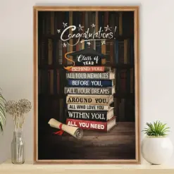 Teacher Classroom Poster Congratulations - Class Of Year | Student Wall Art Back To School Gift For Teacher